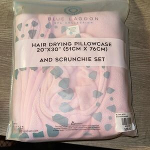 Blue Lagoon, spa collection, hair drying pillowcase and scrunchie set